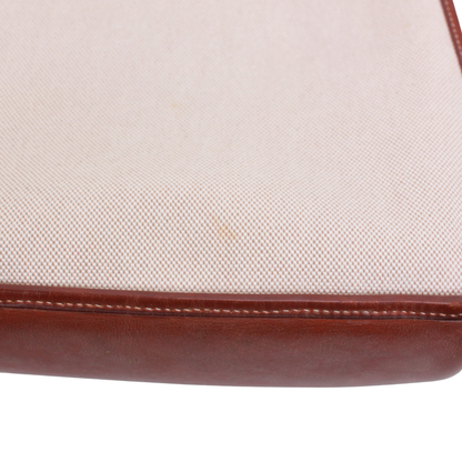 Hermes Vespa PM Toile Ash Brown and Beige Shoulder Bag Gold