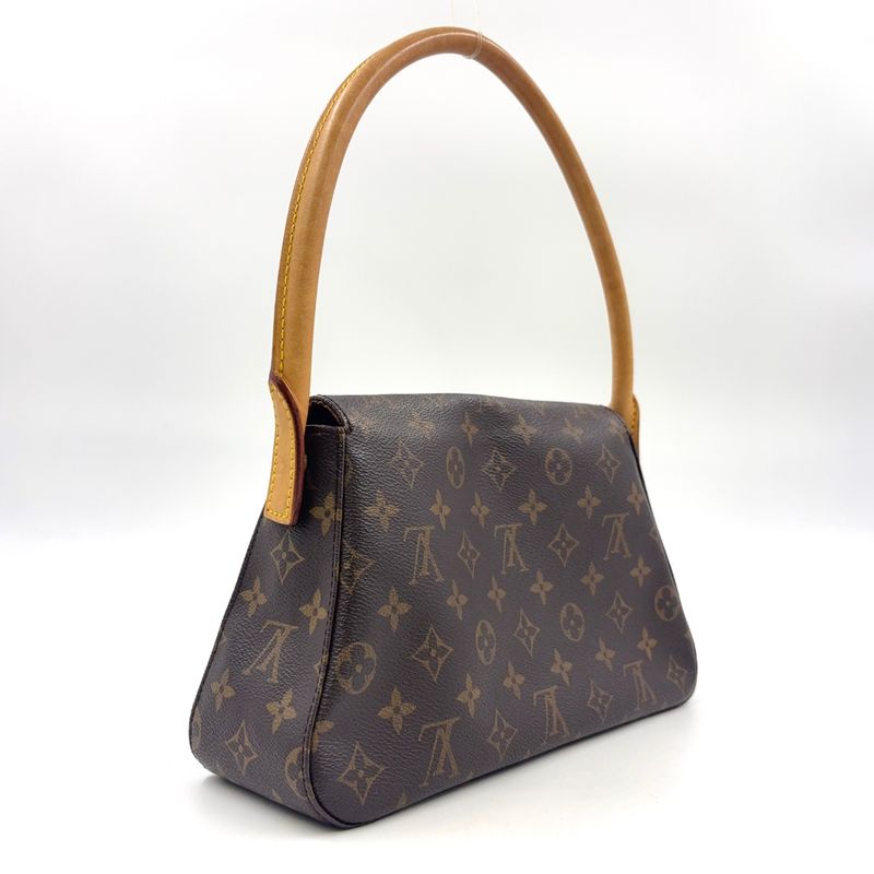 Louis Vuitton Mini Looping Monogram One Shoulder Leather X PVC Brown Handbag