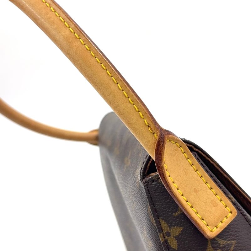 Louis Vuitton Mini Looping Monogram One Shoulder Leather X PVC Brown Handbag