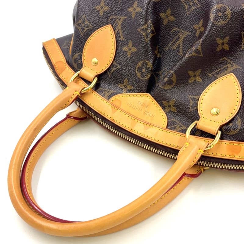 Louis Vuitton Tivoli PM Monogram Leather × PVC Brown Handbag Gold M40143