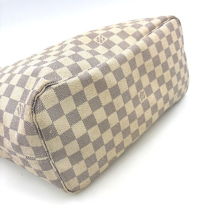 Louis Vuitton Neverfull MM Damier Azure Damier Azure Leather × PVC White Tote
