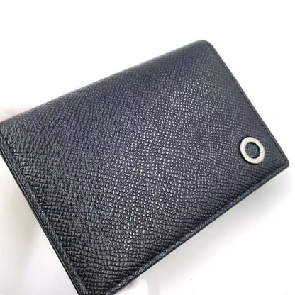 Bvlgari Man Business Card Holder Leather Card Case Silver