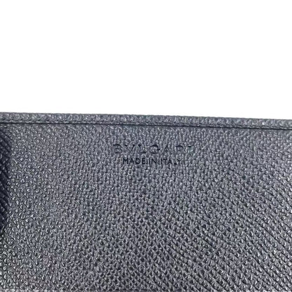 Bvlgari Man Business Card Holder Leather Card Case Silver