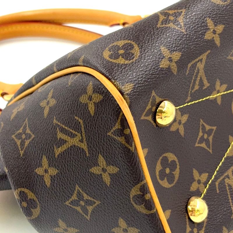 Louis Vuitton Tivoli PM Monogram Leather × PVC Brown Handbag Gold M40143