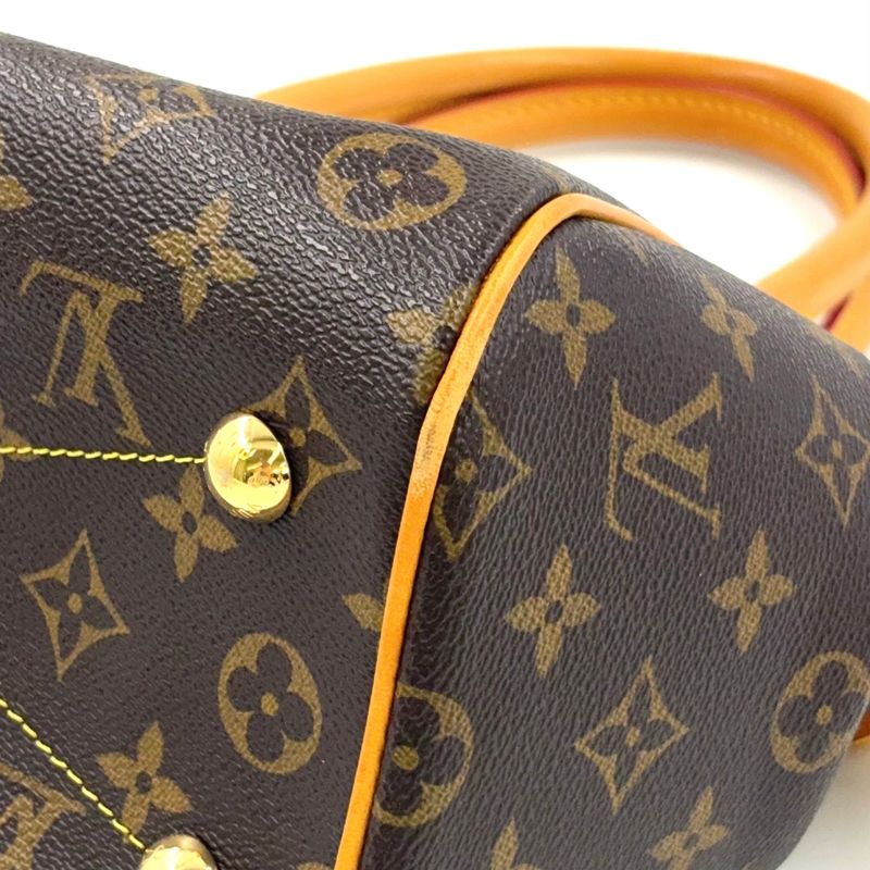 Louis Vuitton Tivoli PM Monogram Leather × PVC Brown Handbag Gold M40143