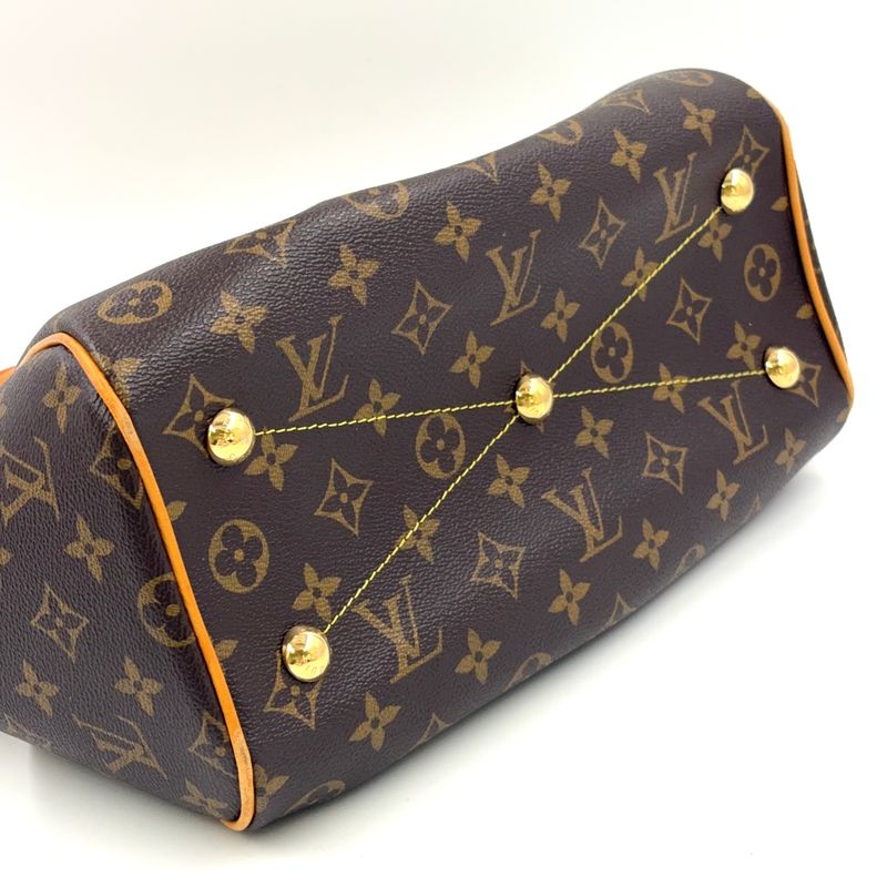 Louis Vuitton Tivoli PM Monogram Leather × PVC Brown Handbag Gold M40143