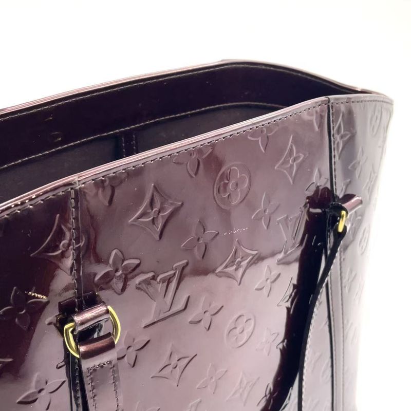 Louis Vuitton Vernis Avalon GM Enamel Bordeaux Tote Bag Gold M91566