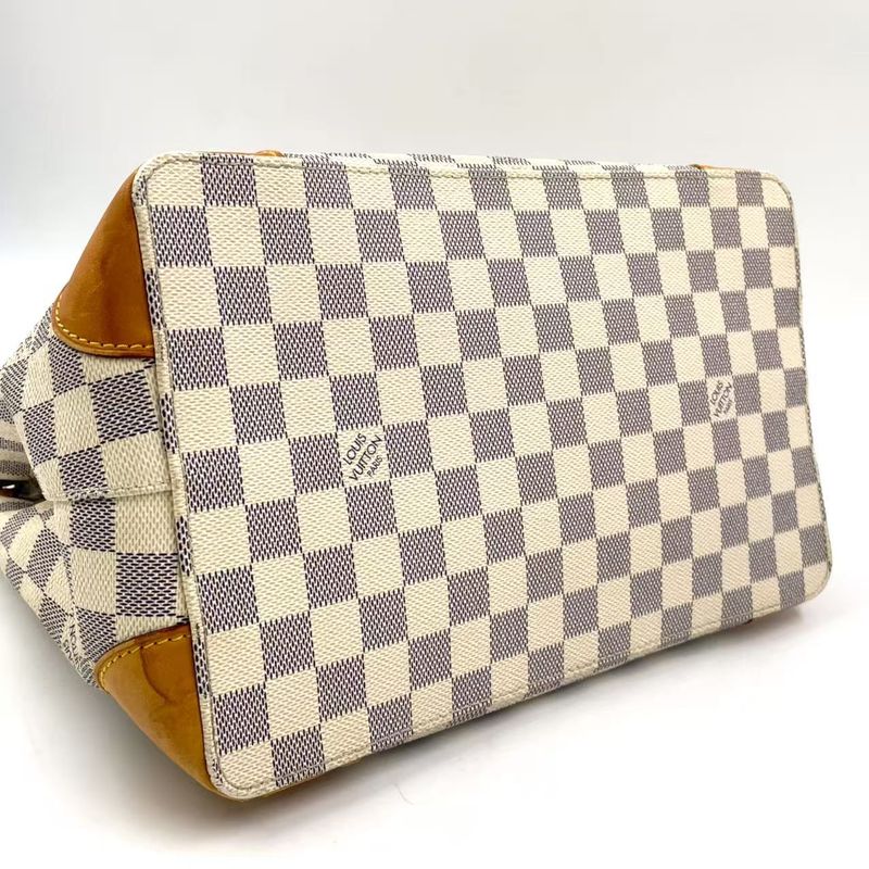 Louis Vuitton Hampstead PM Damier Azure Damier Azure Leather × PVC White Tote