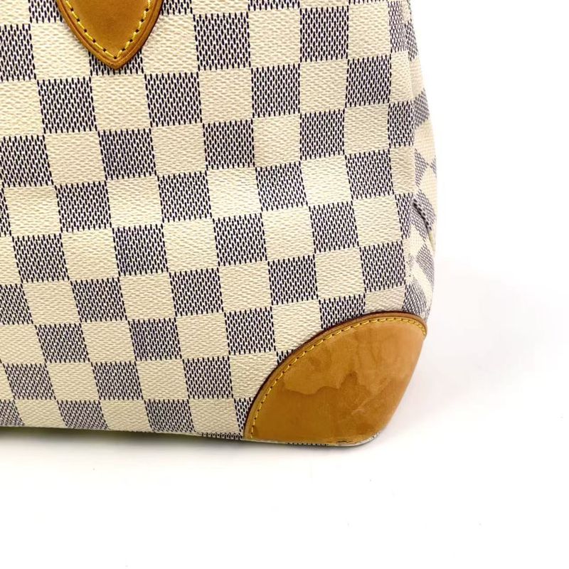 Louis Vuitton Hampstead PM Damier Azure Damier Azure Leather × PVC White Tote