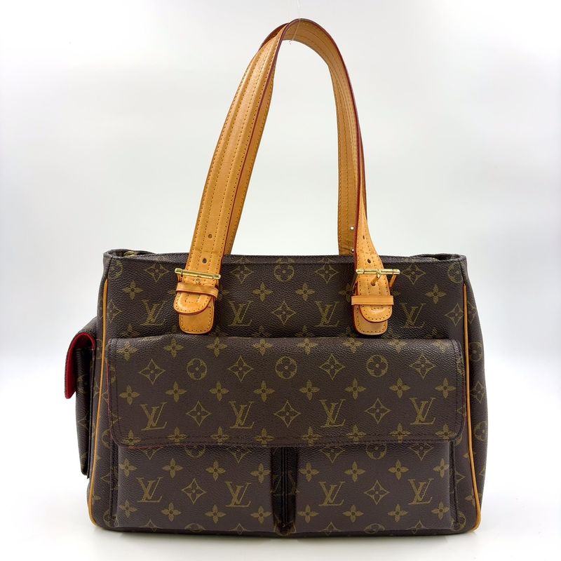 Louis Vuitton Multiplicite Monogram Leather X PVC Brown Handbag Gold M51162