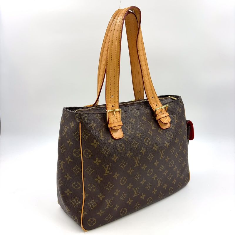 Louis Vuitton Multiplicite Monogram Leather X PVC Brown Handbag Gold M51162