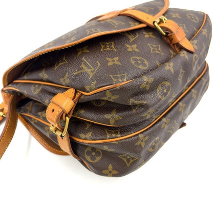 Louis Vuitton Saumur 30 Monogram Leather × PVC Brown Shoulder Bag Gold M42256