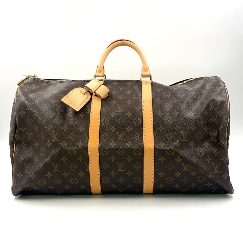 Louis Vuitton Keepall 55 Monogram Leather X PVC Brown Boston Bag Gold M41424