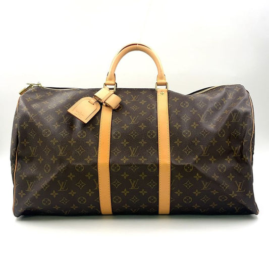 Louis Vuitton Keepall 55 Monogram Leather X PVC Brown Boston Bag Gold M41424