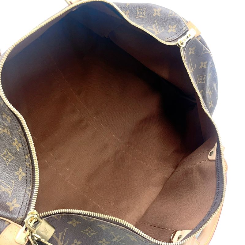 Louis Vuitton Keepall 55 Monogram Leather X PVC Brown Boston Bag Gold M41424