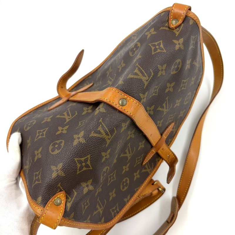 Louis Vuitton Saumur 30 Monogram Leather × PVC Brown Shoulder Bag Gold M42256