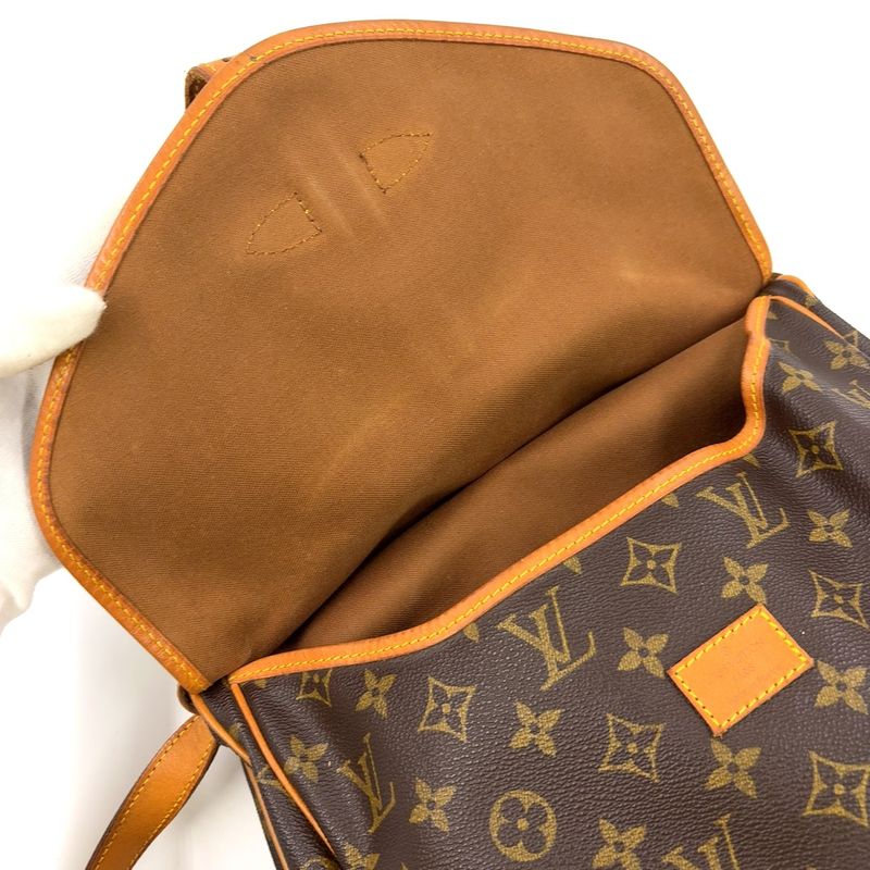 Louis Vuitton Saumur 30 Monogram Leather × PVC Brown Shoulder Bag Gold M42256