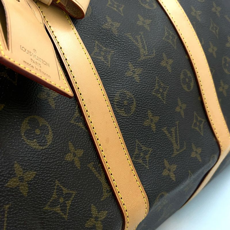 Louis Vuitton Keepall 55 Monogram Leather X PVC Brown Boston Bag Gold M41424
