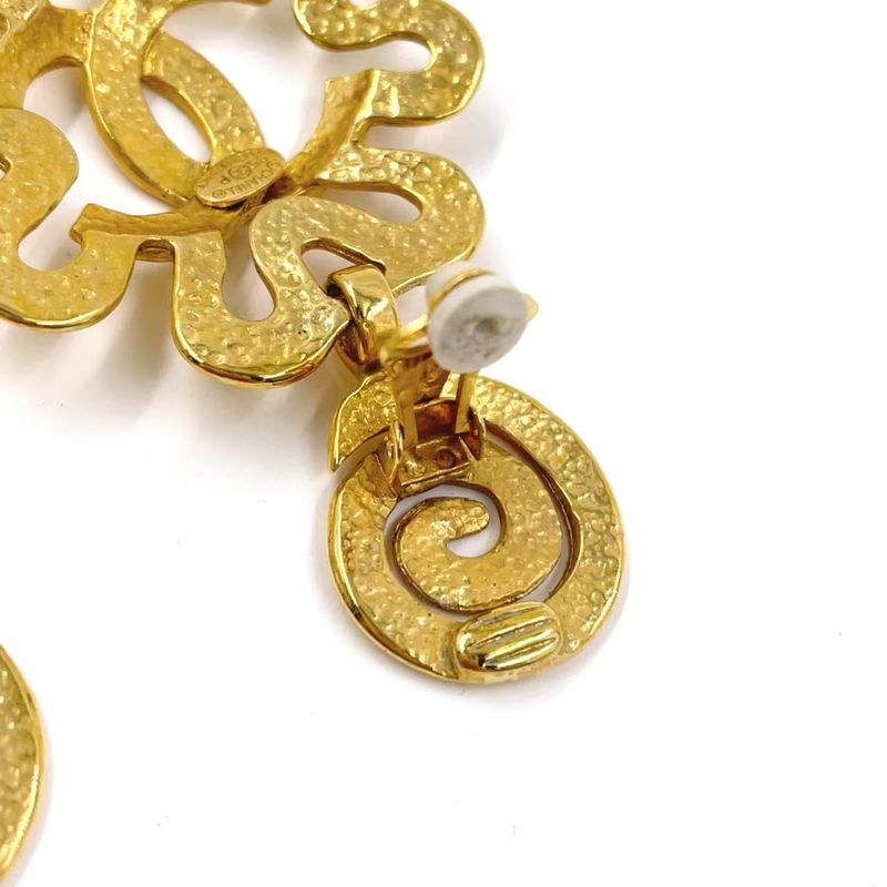 Chanel Coco Mark Flower GP Gold Earrings