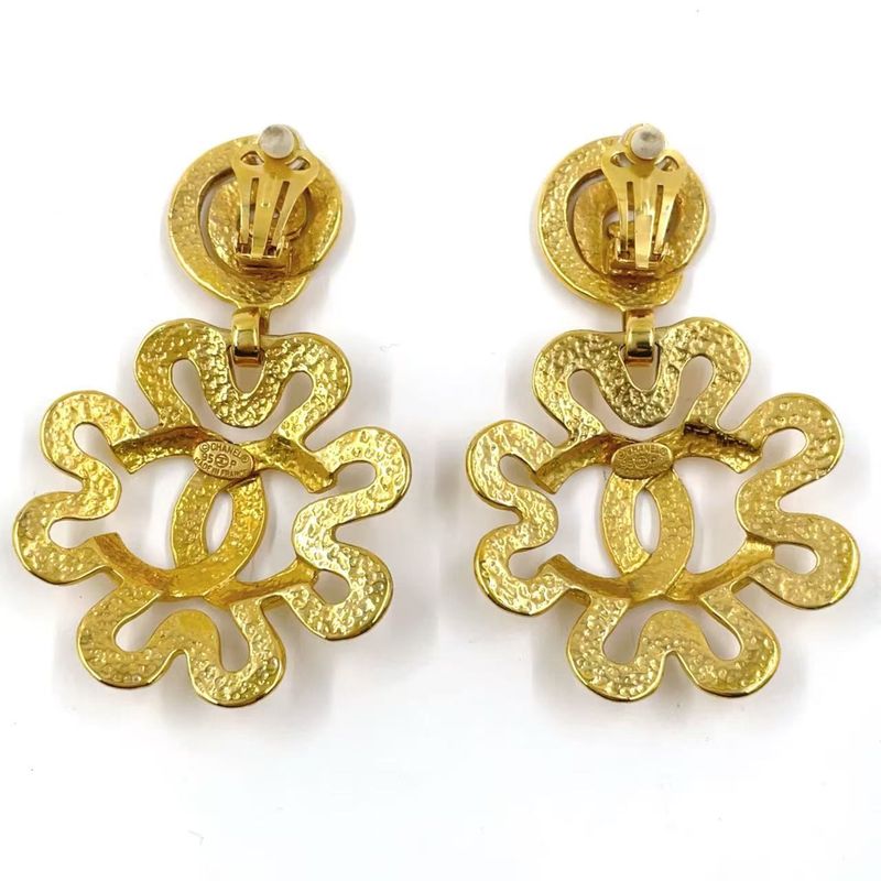 Chanel Coco Mark Flower GP Gold Earrings