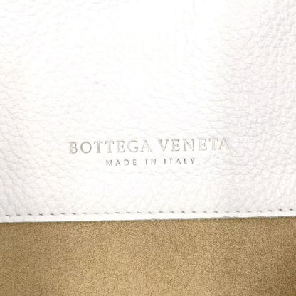 Bottega Veneta Intrecciato One Shoulder Leather White Handbag Black