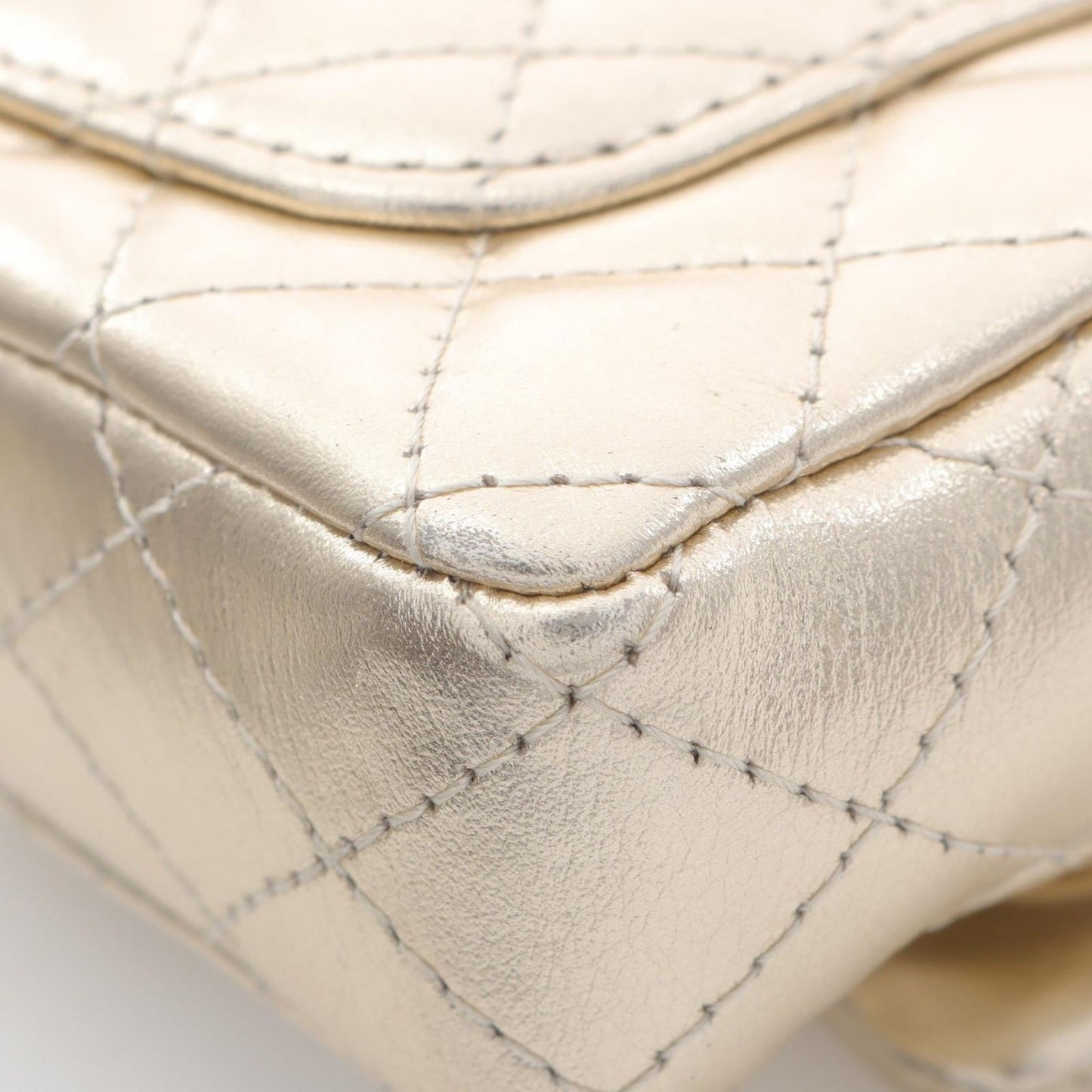 Chanel Charm Matelasse Classic Champagne Gold Lambskin Matelasse Bag Charm