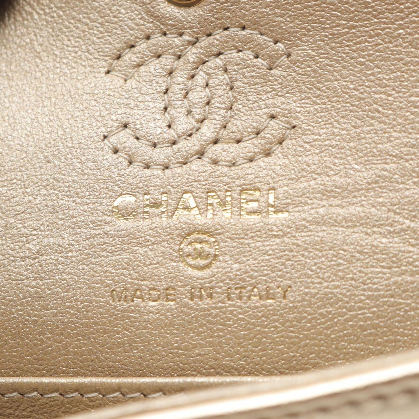 Chanel Charm Matelasse Classic Champagne Gold Lambskin Matelasse Bag Charm