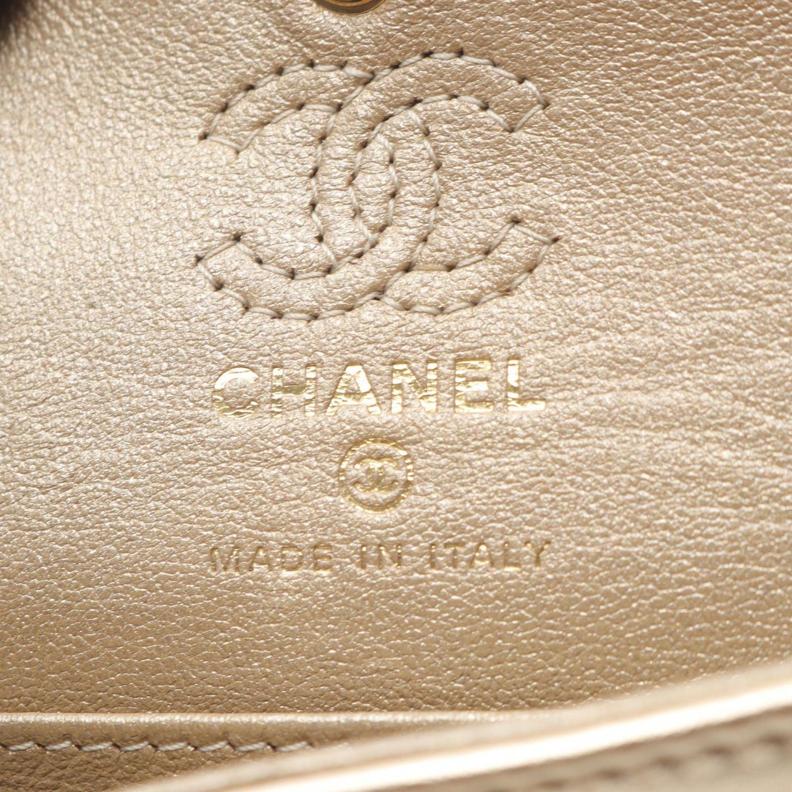 Chanel Charm Matelasse Classic Champagne Gold Lambskin Matelasse Bag Charm