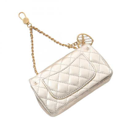 Chanel Charm Matelasse Classic Champagne Gold Lambskin Matelasse Bag Charm