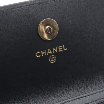 Chanel Shoulder Bag 2.55 Matelasse Black Leather 2.55 Matelasse Chain Wallet