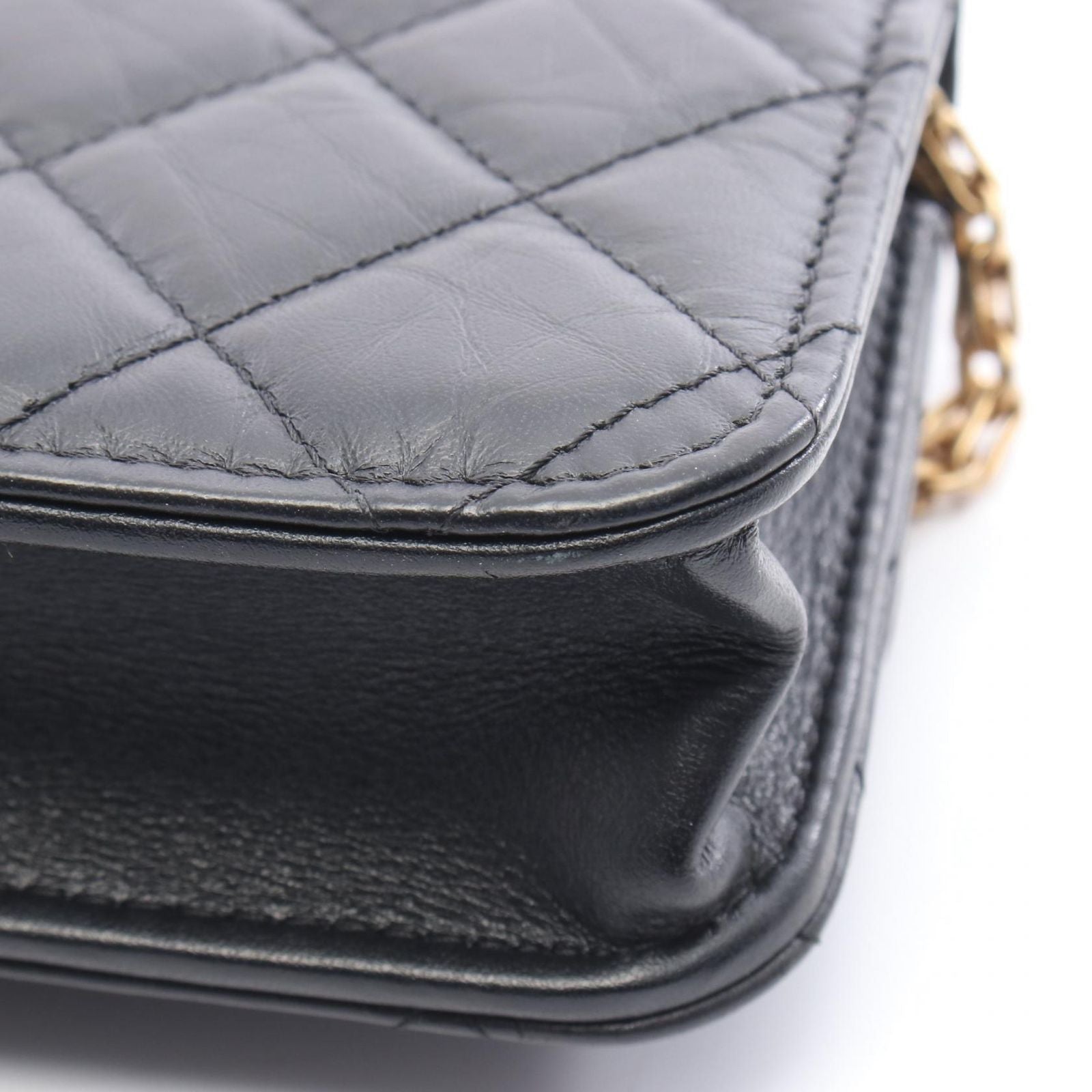 Chanel Shoulder Bag 2.55 Matelasse Black Leather 2.55 Matelasse Chain Wallet