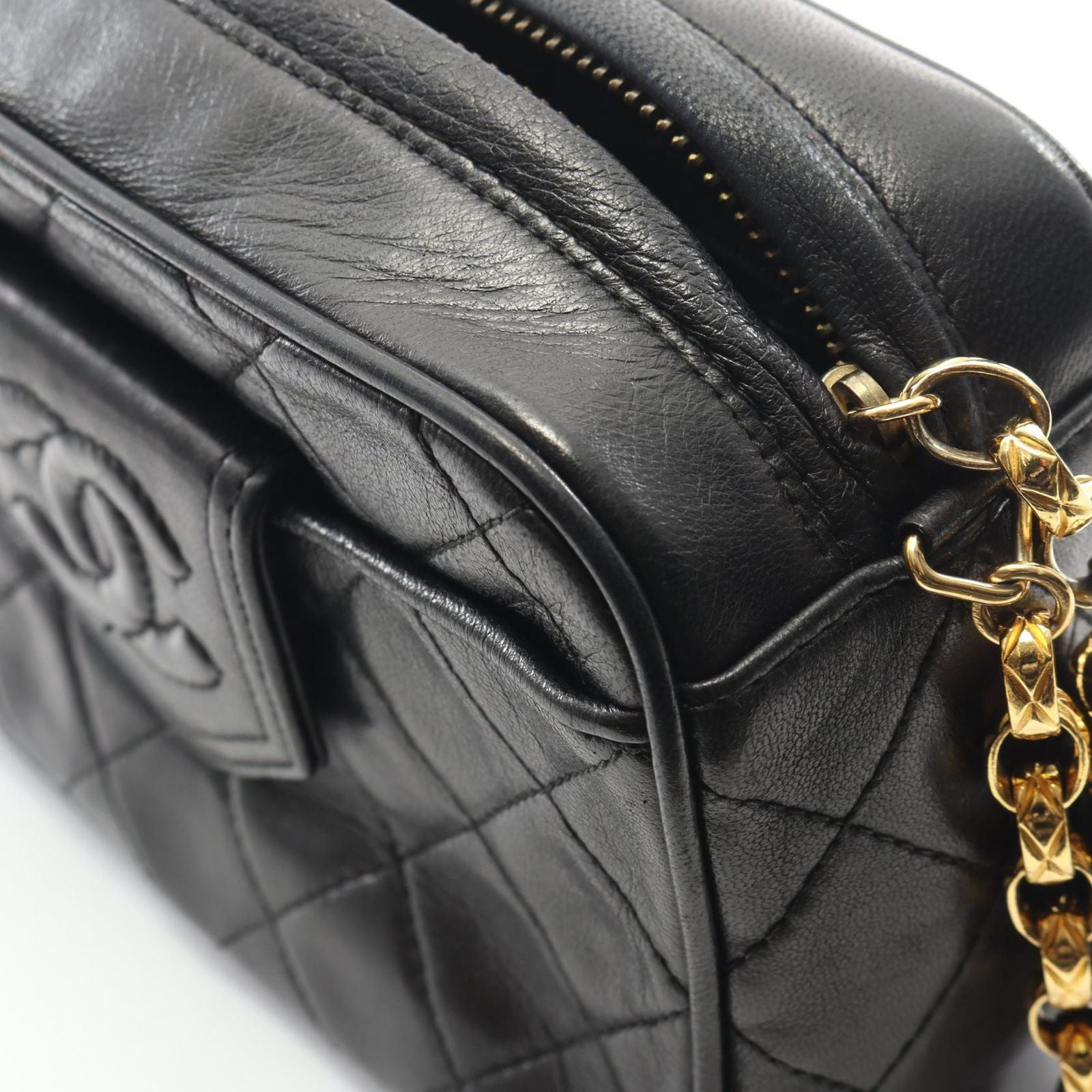 Chanel Shoulder Bag Matelasse Black Lambskin Matelasse Fringe Chain Shoulder