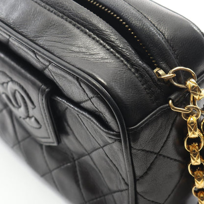 Chanel Shoulder Bag Matelasse Black Lambskin Matelasse Fringe Chain Shoulder