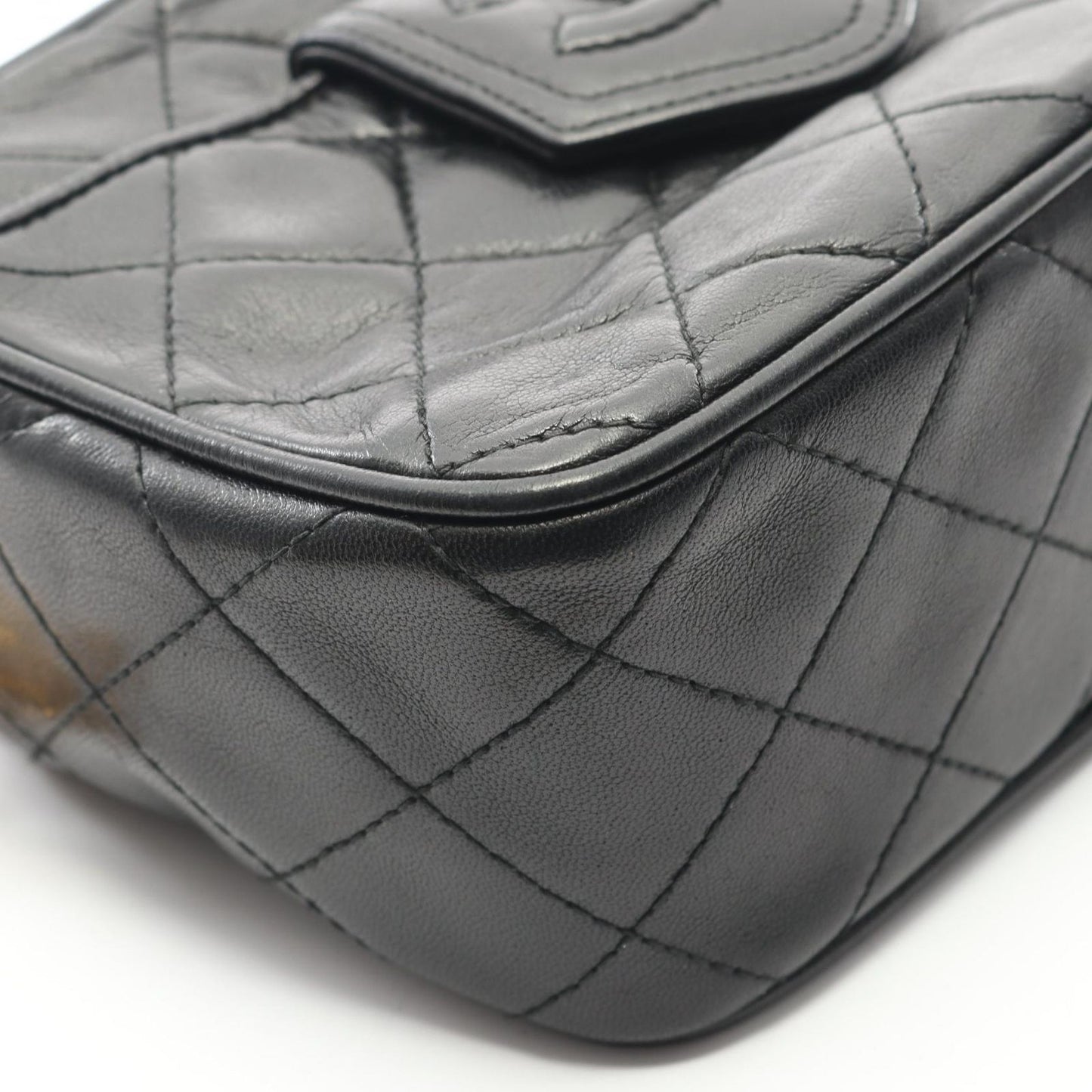 Chanel Shoulder Bag Matelasse Black Lambskin Matelasse Fringe Chain Shoulder