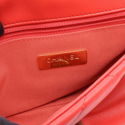 Chanel Shoulder Bag 19 Dizeneuf Matelasse Coral Orange Leather Chanel19