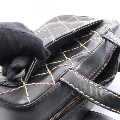 Chanel Handbag Wild Stitch A18121 Black Leather Wild Stitch Handbag Ladies