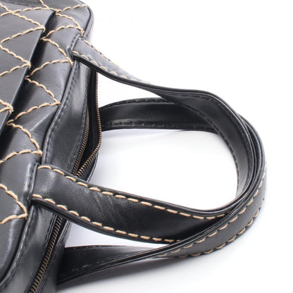 Chanel Handbag Wild Stitch A18121 Black Leather Wild Stitch Handbag Ladies