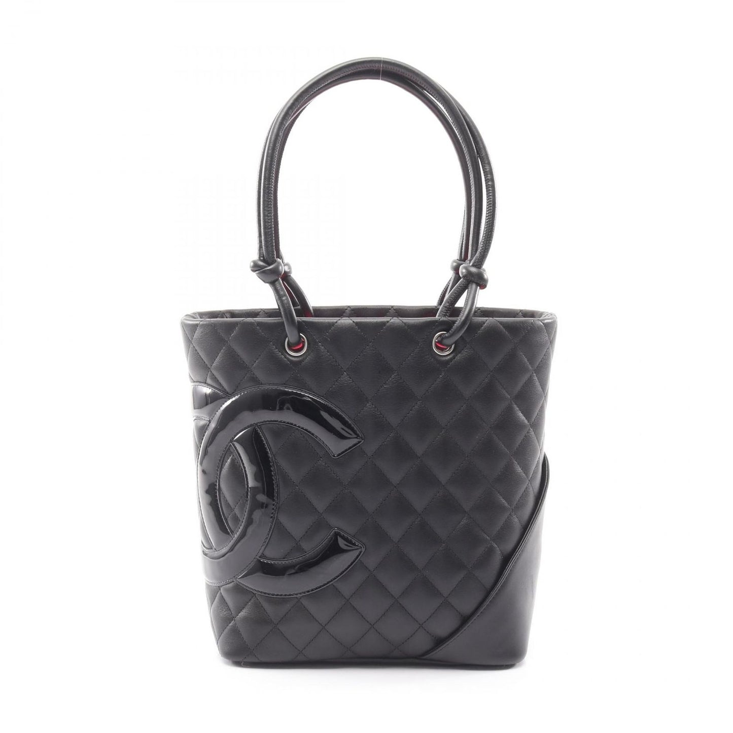 Chanel Tote Bag Cambon Line Medium Black/black Enamel Leather Cambon Medium
