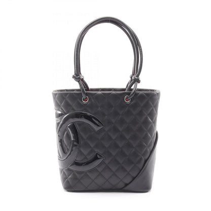 Chanel Tote Bag Cambon Line Medium Black/black Enamel Leather Cambon Medium