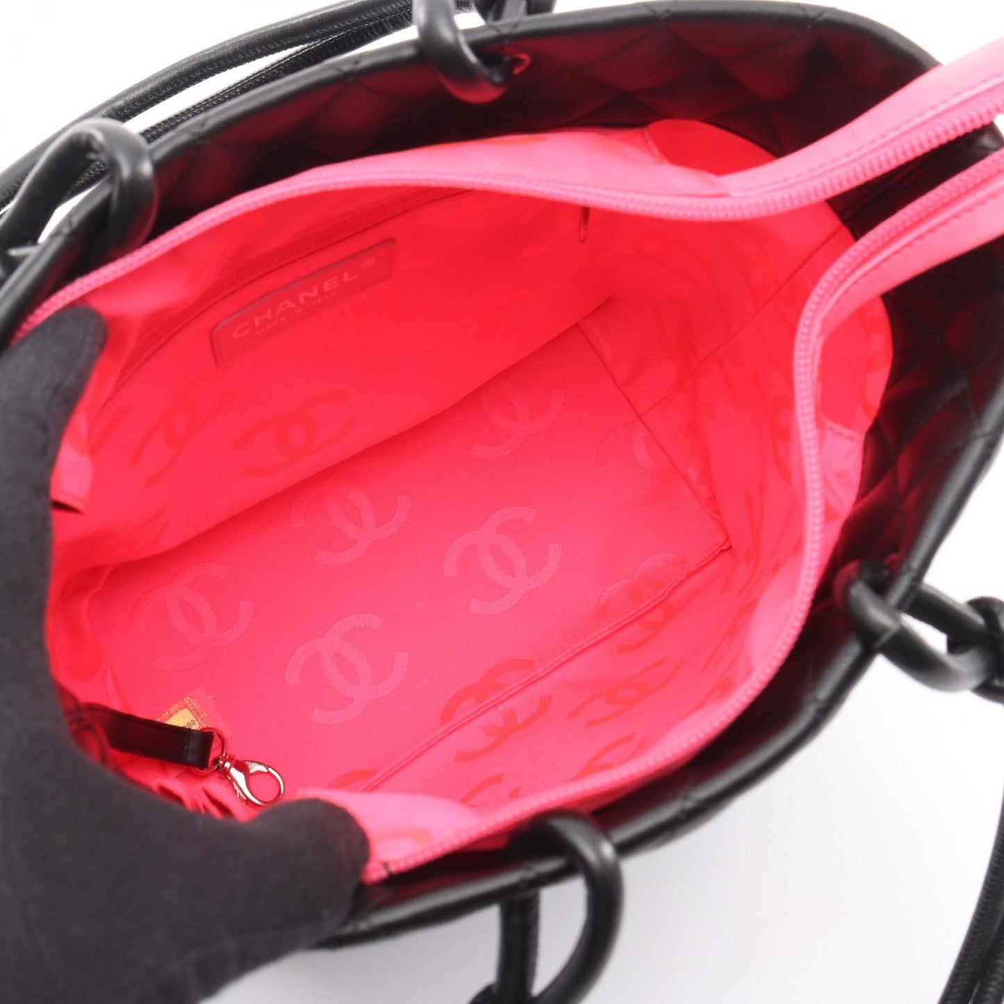 Chanel Tote Bag Cambon Line Medium Black/black Enamel Leather Cambon Medium