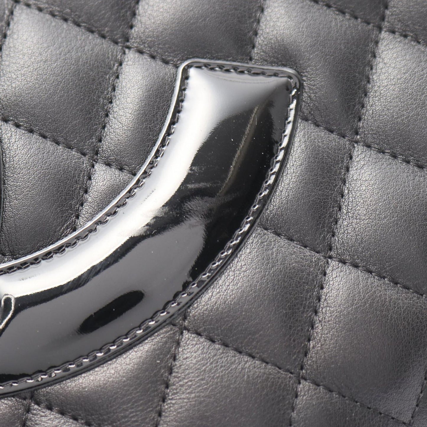 Chanel Tote Bag Cambon Line Medium Black/black Enamel Leather Cambon Medium