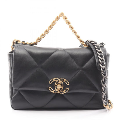 Chanel Shoulder Bag 19 Dizeneuf Matelasse As1160 Black Lambskin (sheep Leather)
