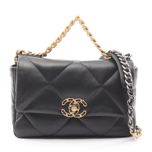 Chanel Shoulder Bag 19 Dizeneuf Matelasse As1160 Black Lambskin (sheep Leather)