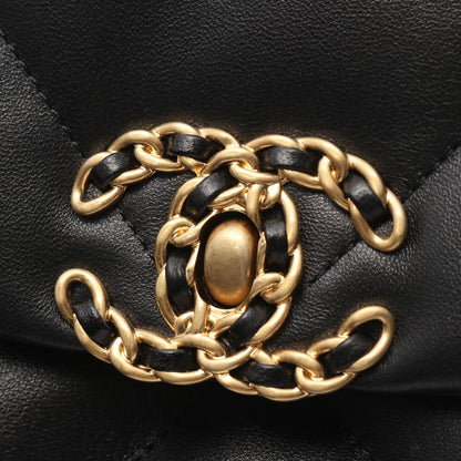 Chanel Shoulder Bag 19 Dizeneuf Matelasse As1160 Black Lambskin (sheep Leather)