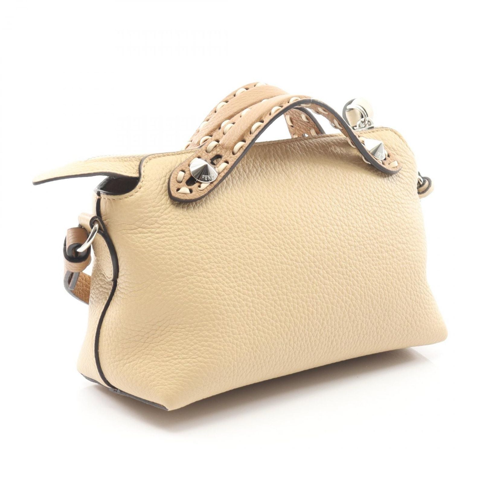 Fendi Handbag by the Way Selleria Mini 8bs098 Beige Leather Selleria by the Way