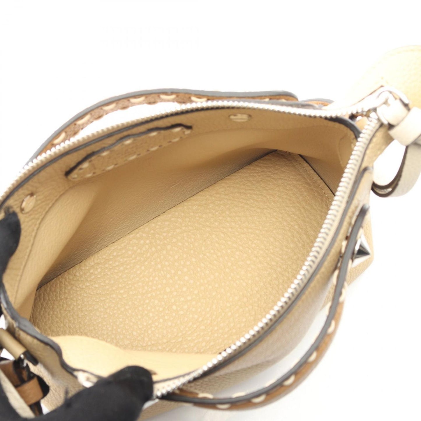 Fendi Handbag by the Way Selleria Mini 8bs098 Beige Leather Selleria by the Way