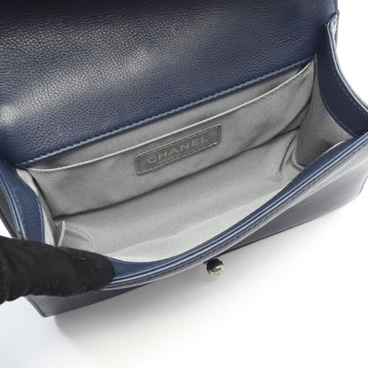 Chanel Shoulder Bag Boy Chanel Small Wild Stitch Navy Leather Boy Chanel Wild