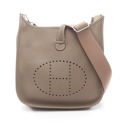 Hermes Shoulder Bag Evelyn 3 Trois PM Etoupe Leather Evelyn 3pm Etoupe