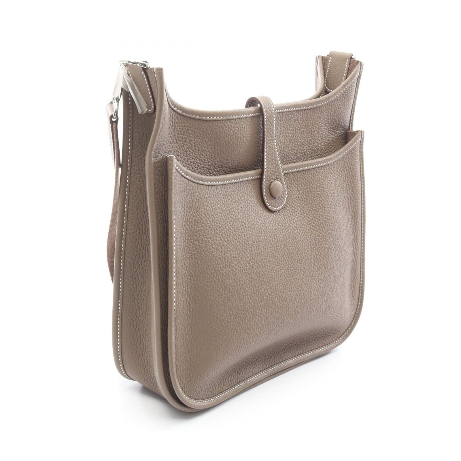 Hermes Shoulder Bag Evelyn 3 Trois PM Etoupe Leather Evelyn 3pm Etoupe