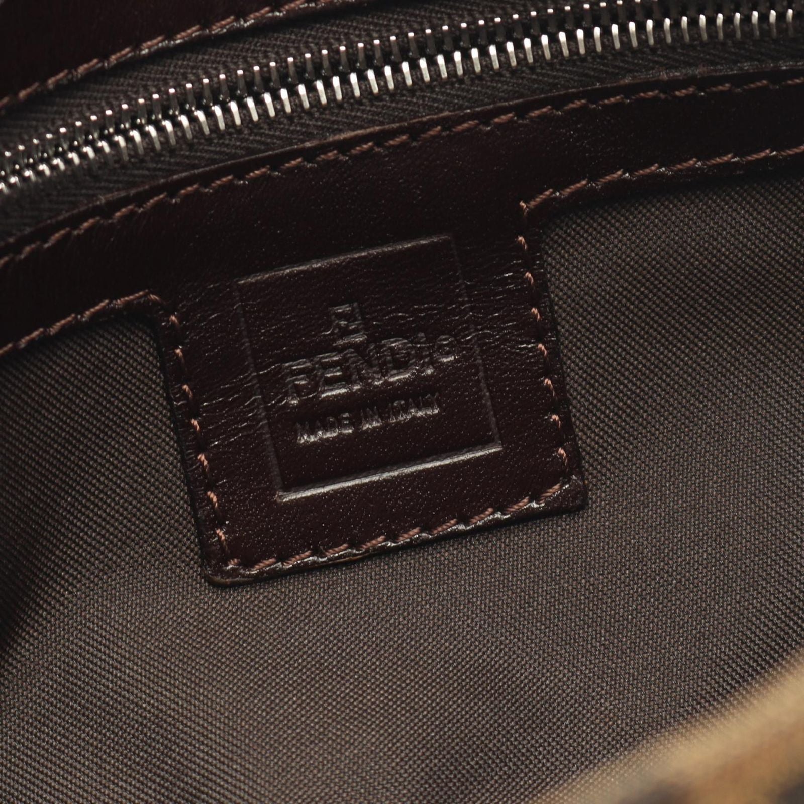 Fendi Handbag Mamma Bucket Zucca Black/brown Canvas Leather Zucca Mamma Bucket